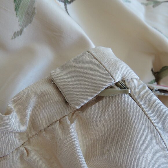 VINTAGE OSCAR DE LA RENTA Tafetta Floral Embroidered Maxi Skirt Wedding - US 4 - Picture 13 of 15